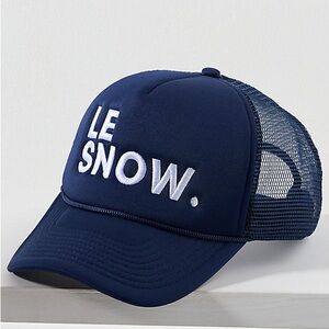 Le Surf Le Ski Trucker Hat - navy and white le snow. From anthologie